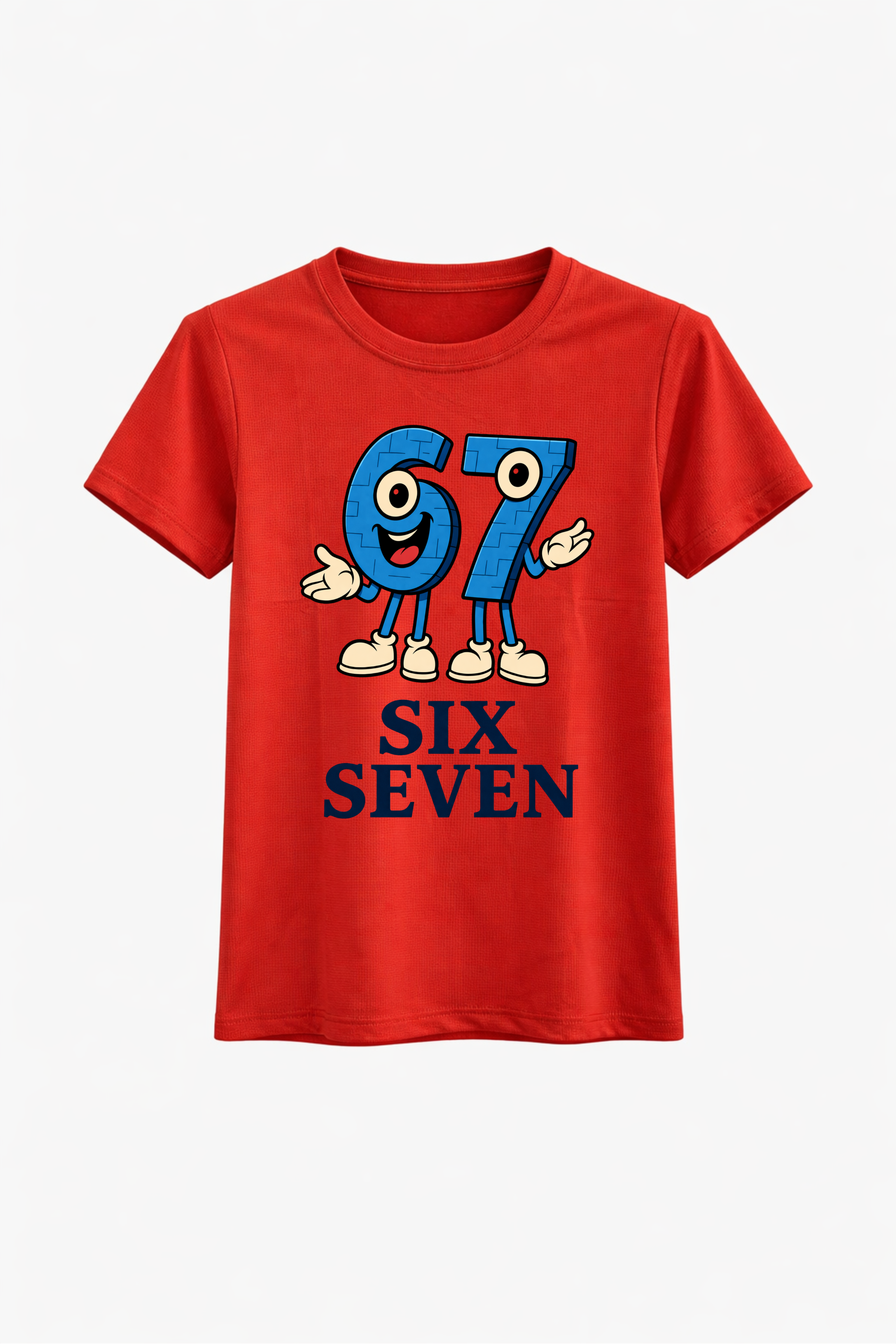 Six Seven Anime Bold Blue Graphic Tee
