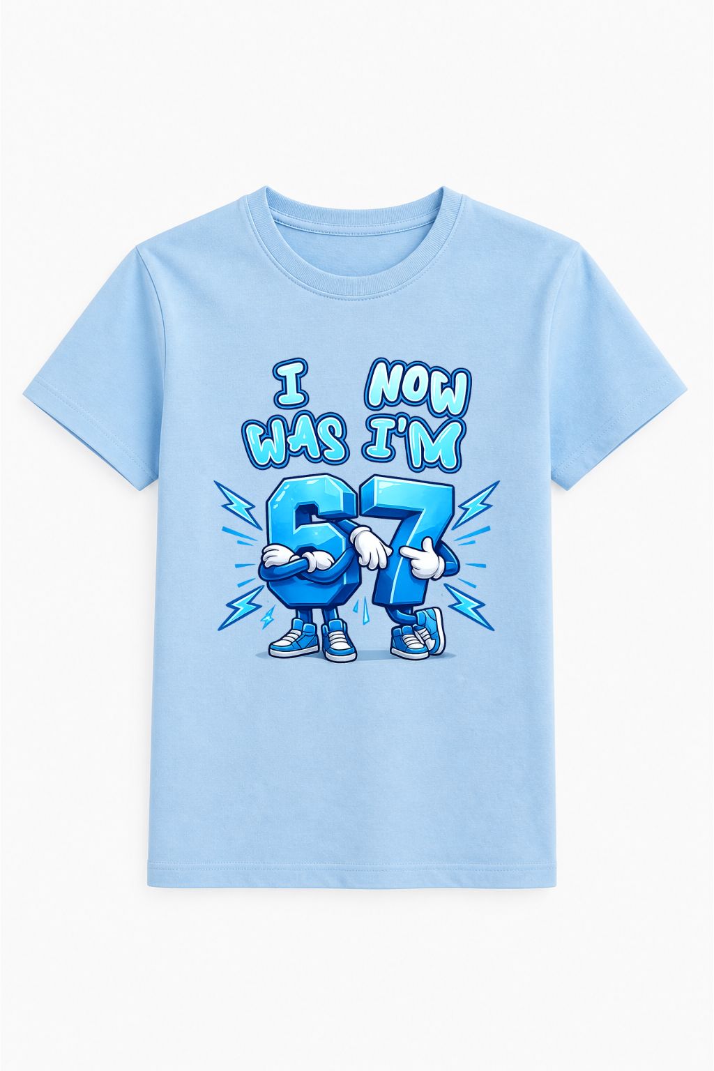 I Was 6 Now 7 Graphic Blue Tee