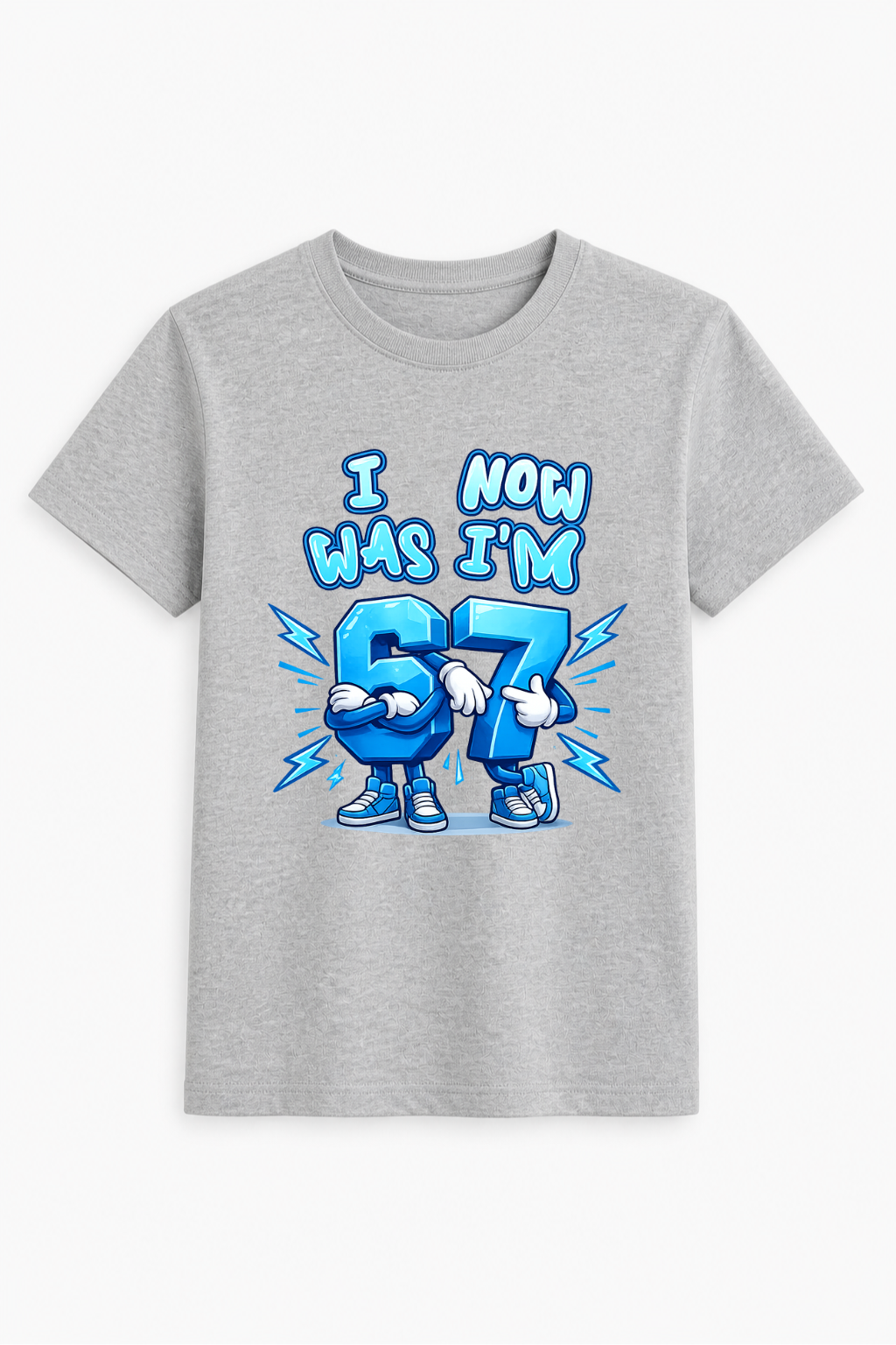 I Was 6 Now 7 Graphic Blue Tee