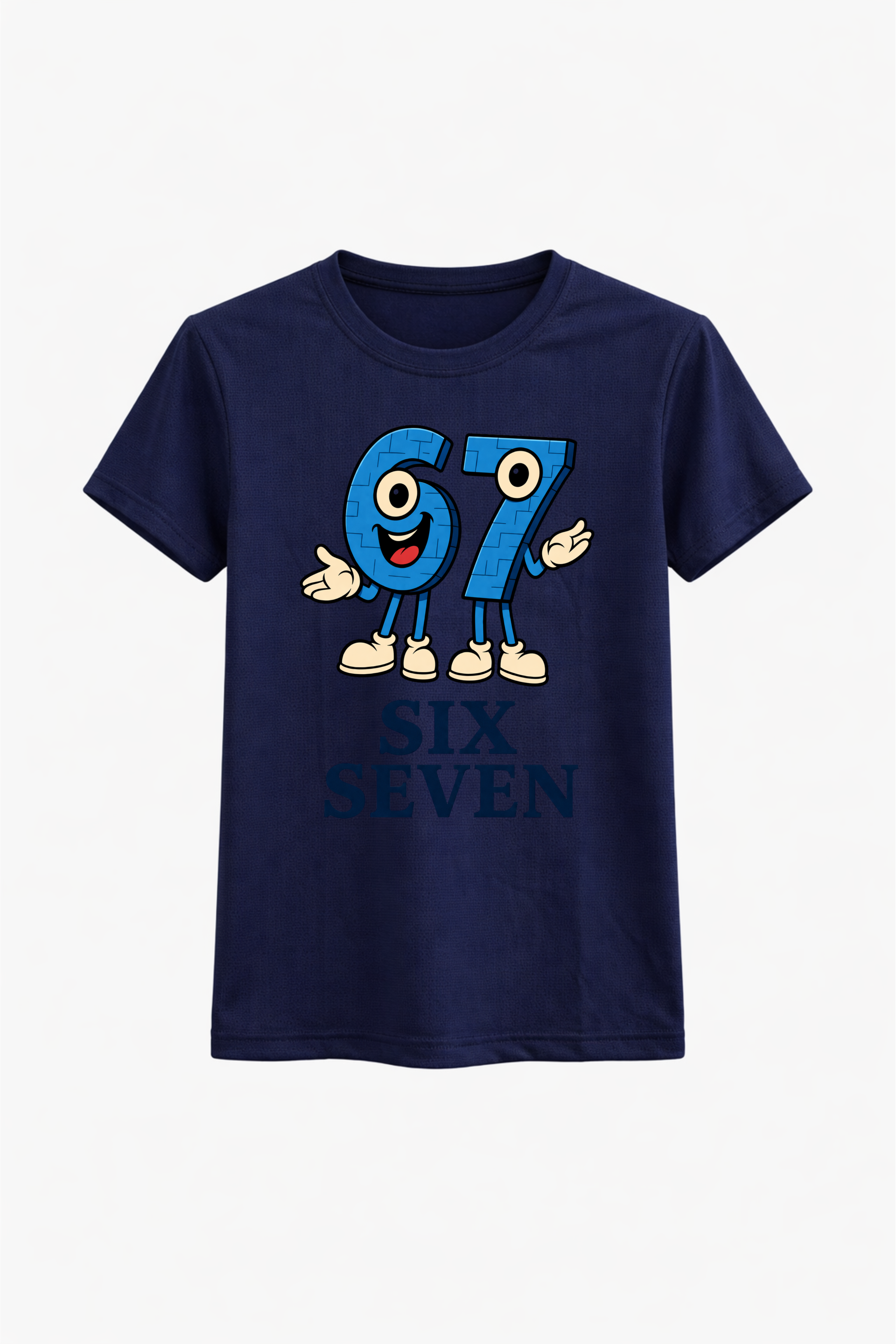 Six Seven Anime Bold Blue Graphic Tee