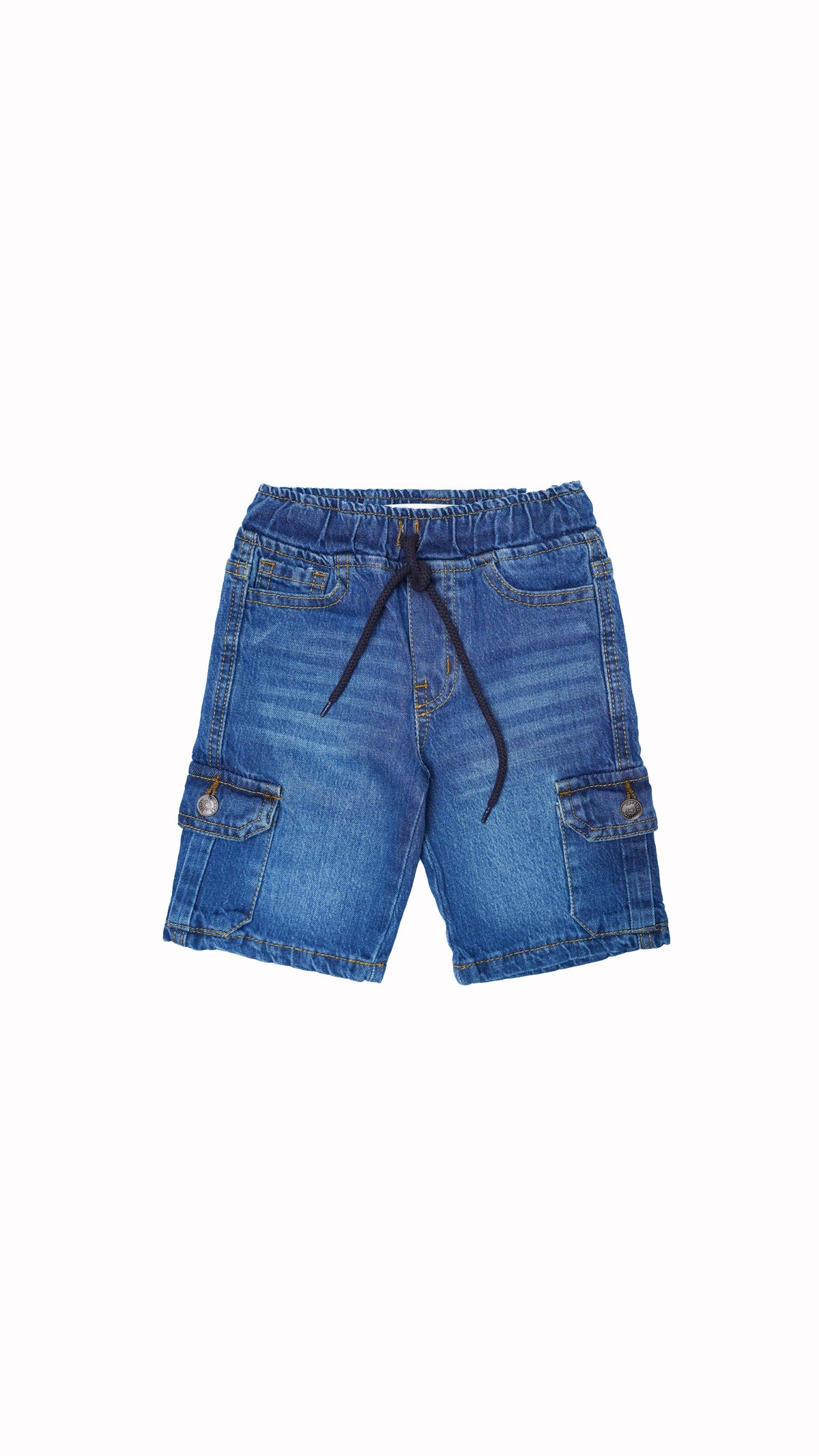 Boys Mid Blue Cargo Shorts – Relaxed Fit with Pockets