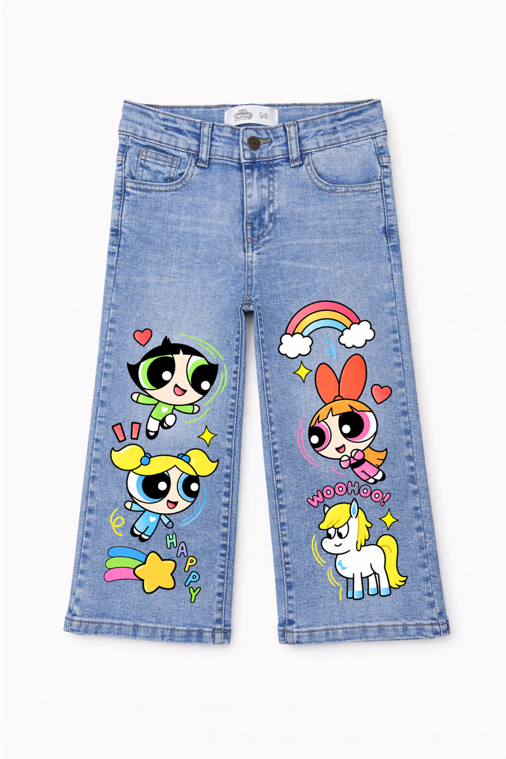 Powerpuff Rainbow Adventure Wide Leg Jeans