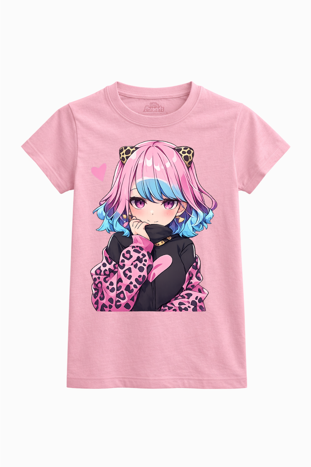 Cute Anime Leopard Girl Kids T-Shirt