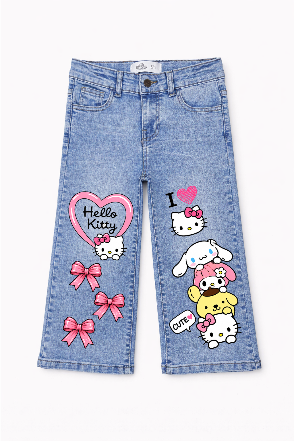 Hello Kitty Sweet Friends Wide Leg Jeans