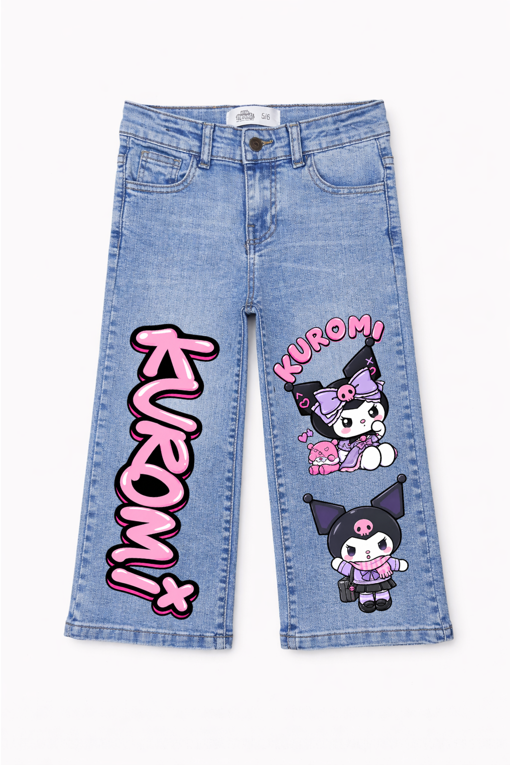 Kuromi Pop Graphic Wide Leg Jeans