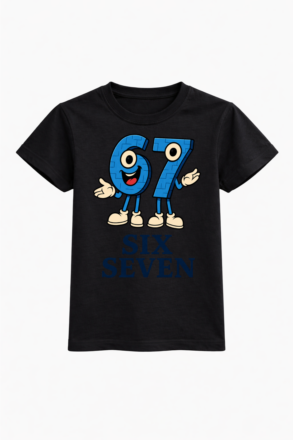 Six Seven Anime Bold Blue Graphic Tee