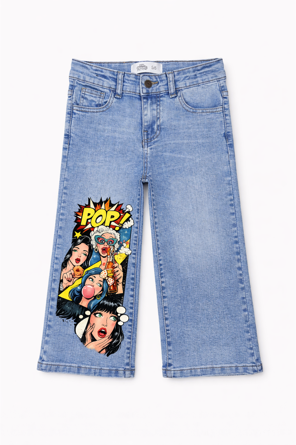 Pop Star Wide Leg Graphic Jeans
