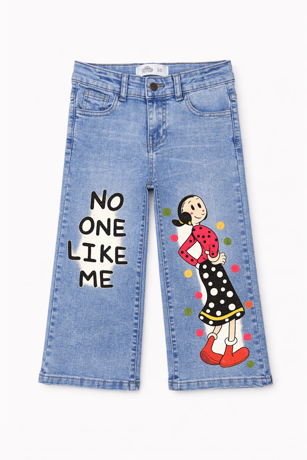 No One Like Me Wide Leg Printed Jeans