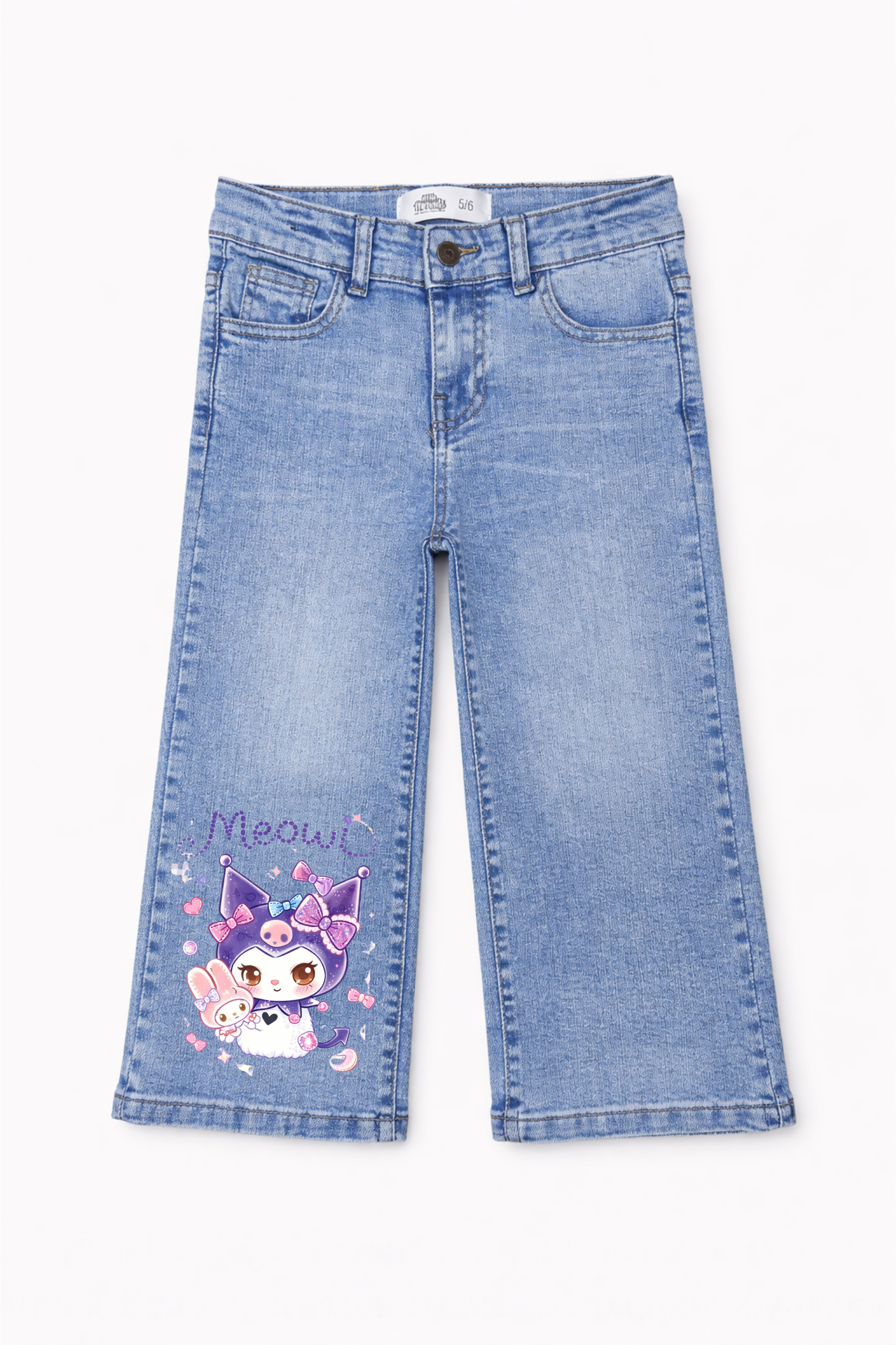 Meow Magic Graphic Denim Jeans