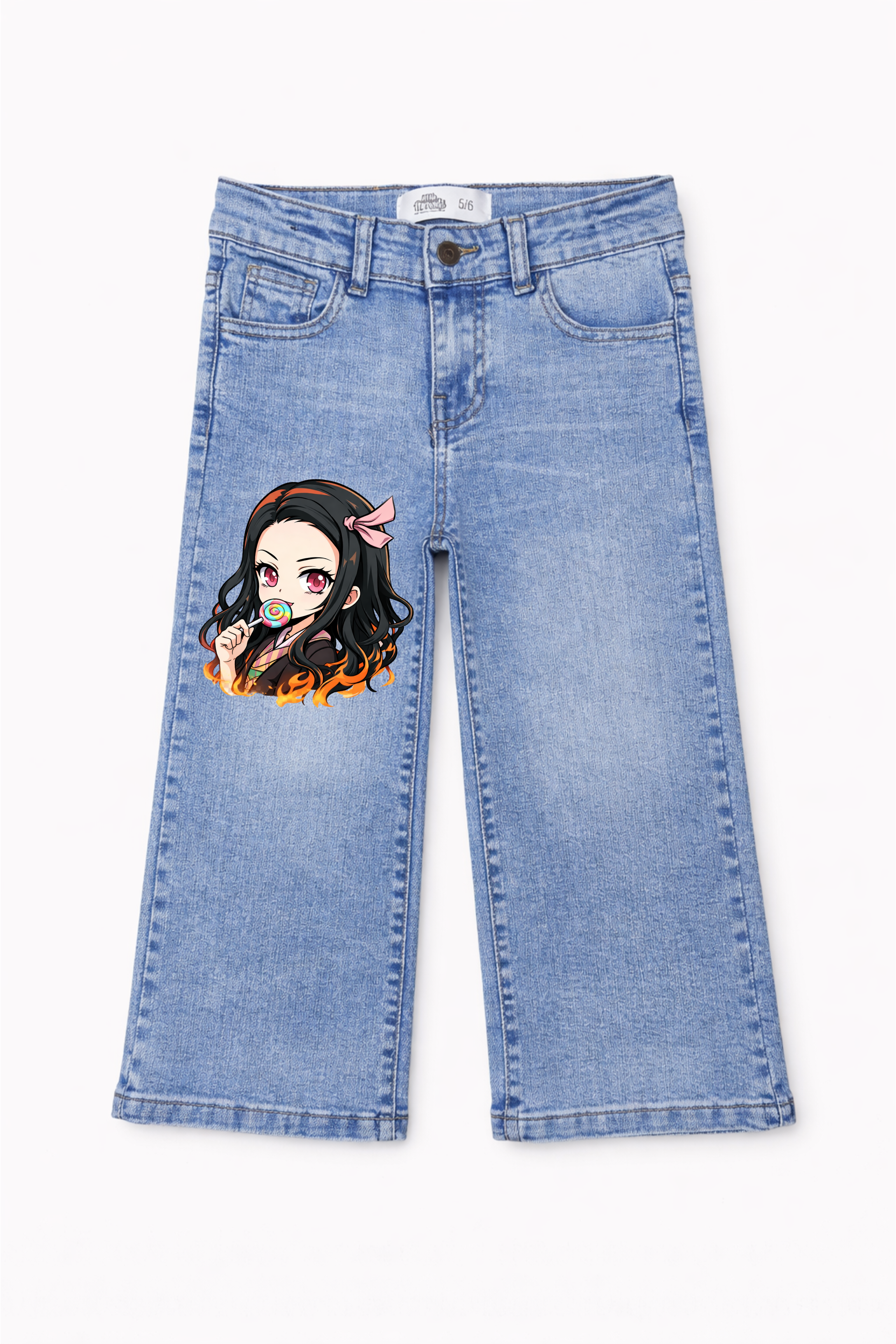 Sweet Flame Graphic Denim Jeans