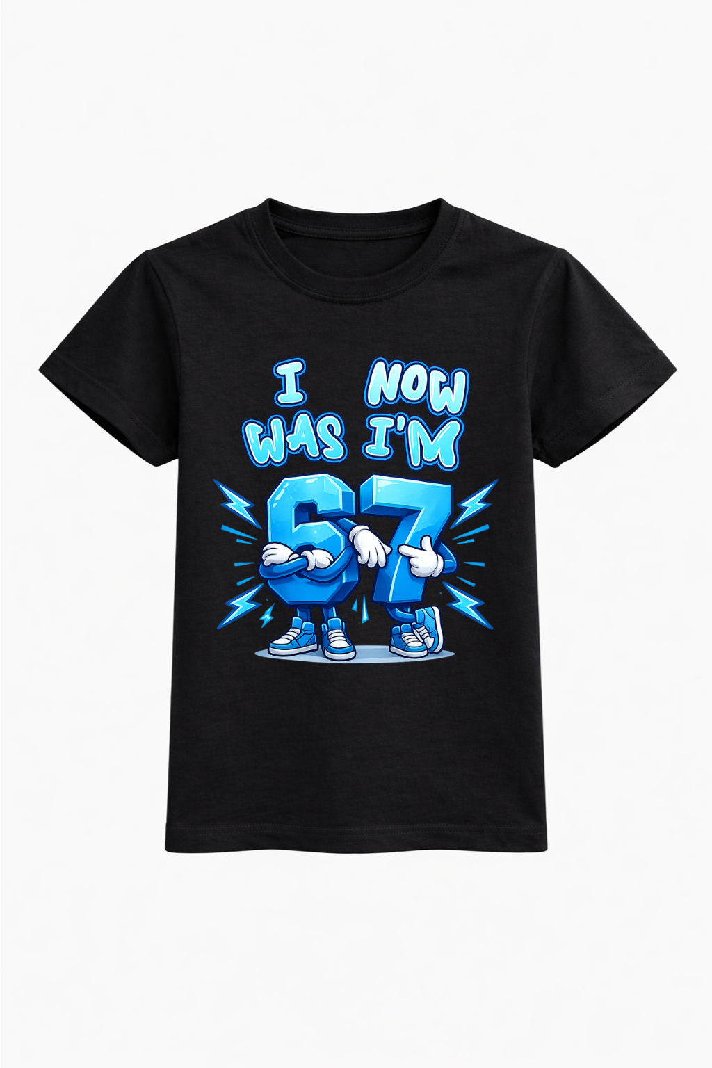 I Was 6 Now 7 Graphic Blue Tee