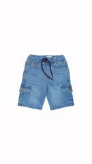 Boys Light Blue Cargo Shorts – Relaxed Fit with Pockets