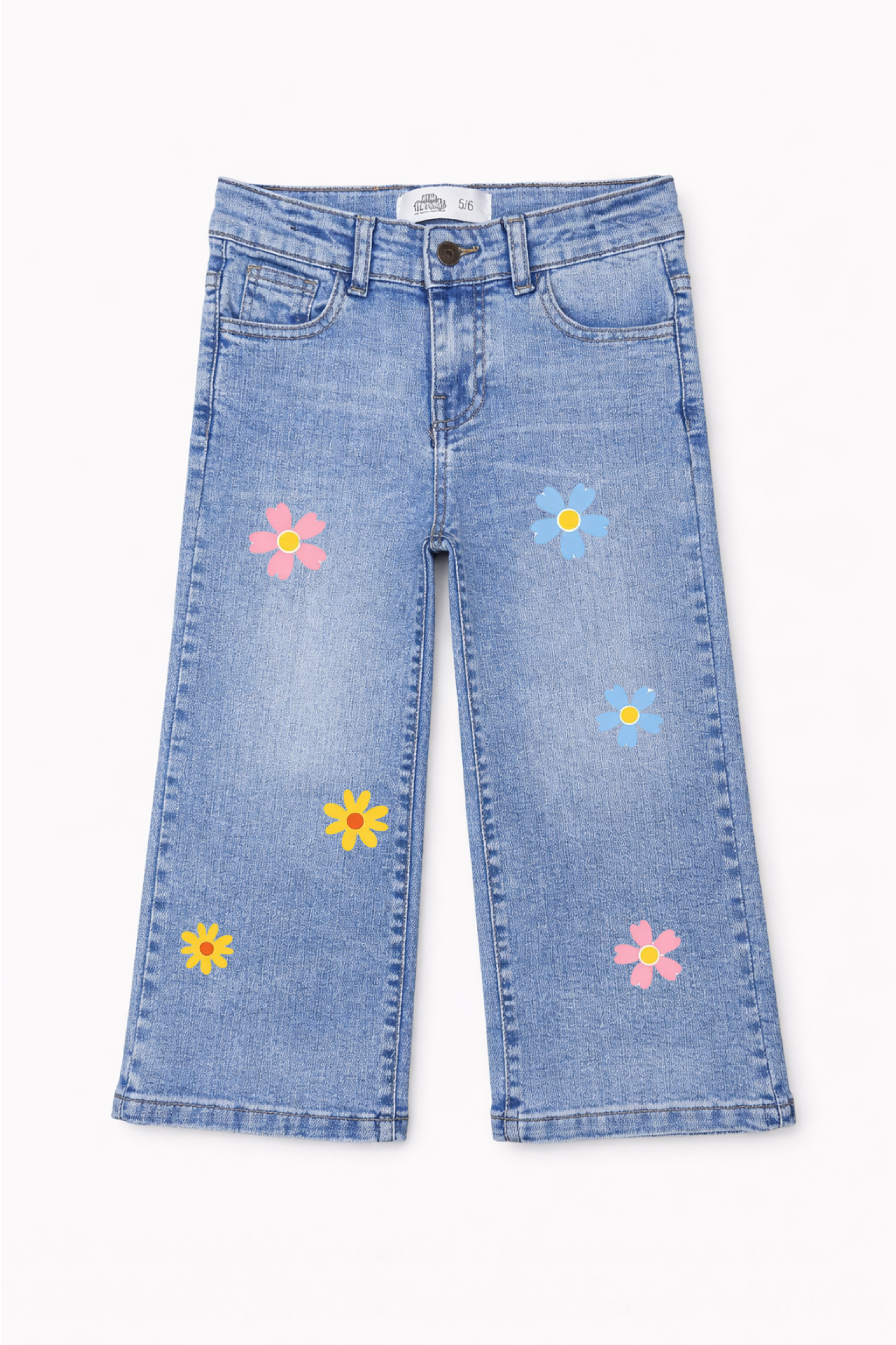Candy Bloom Graphic Denim Jeans