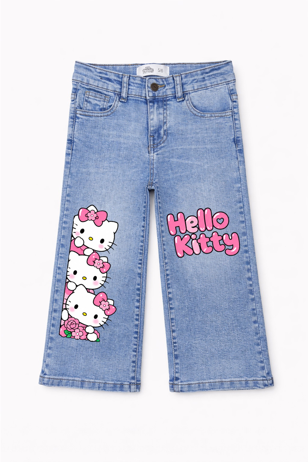 Hello Kitty Floral Peek Wide Leg Jeans