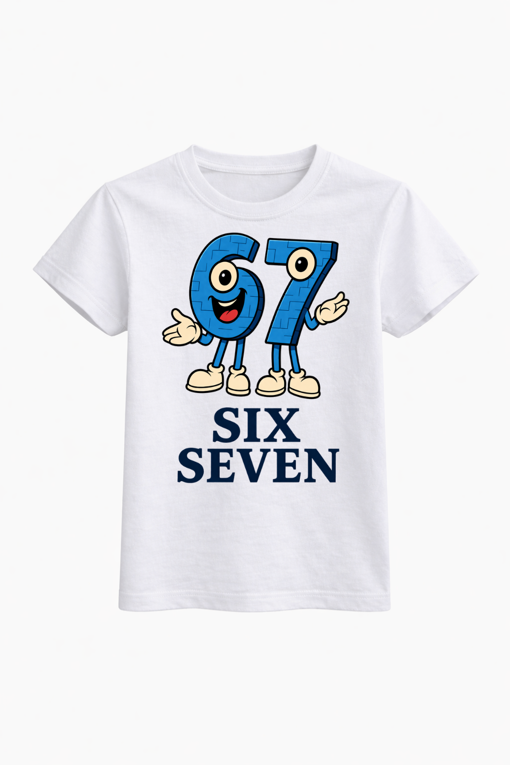 Six Seven Anime Bold Blue Graphic Tee