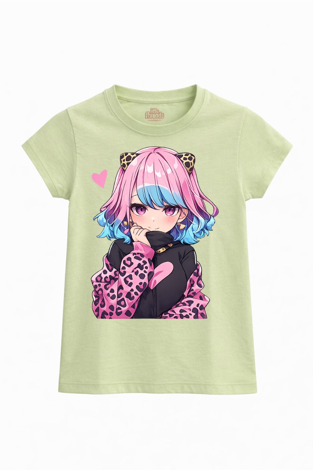 Cute Anime Leopard Girl Kids T-Shirt