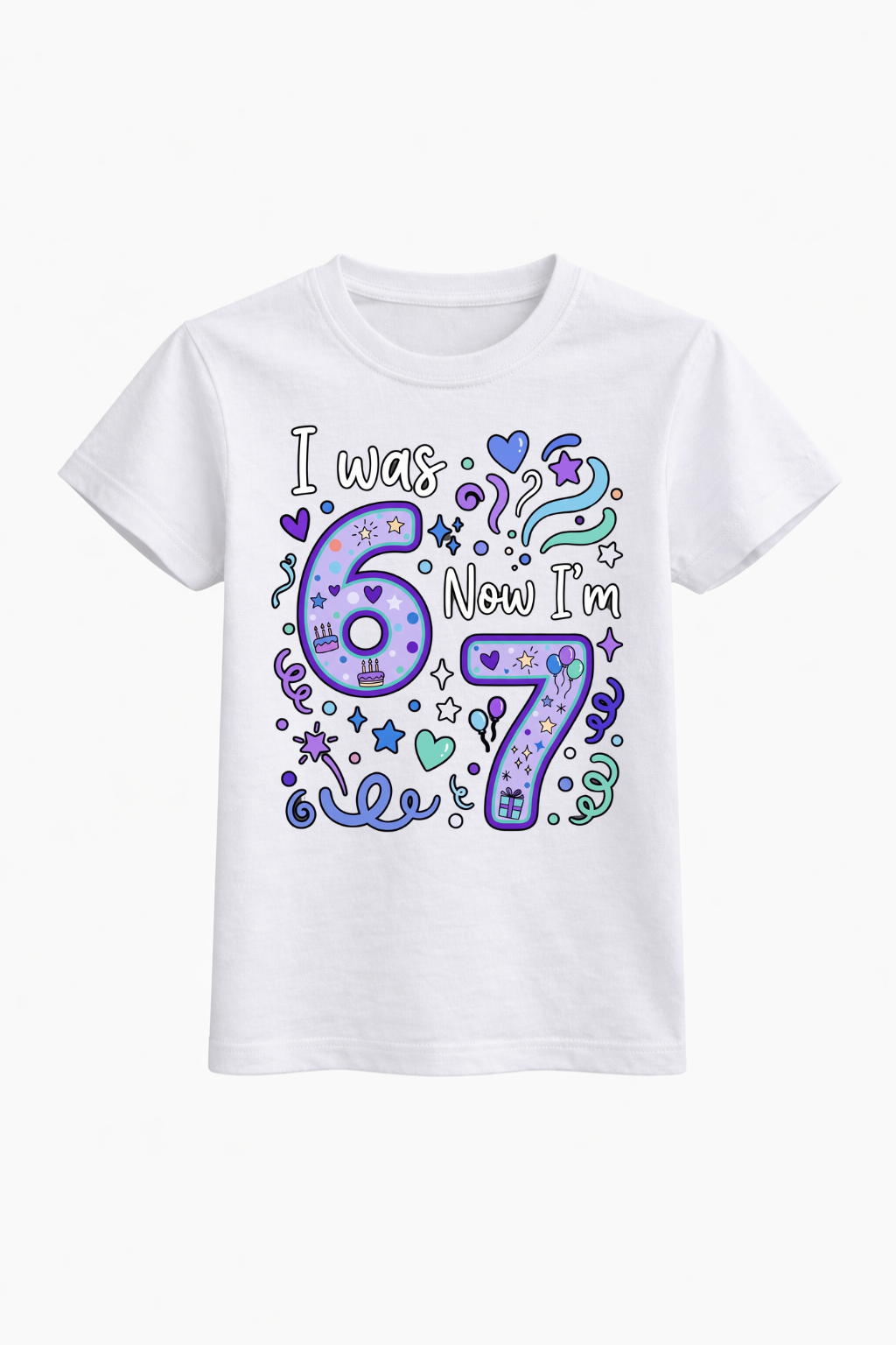 I Was 6 Now I’m 7 Cute Birthday Tee