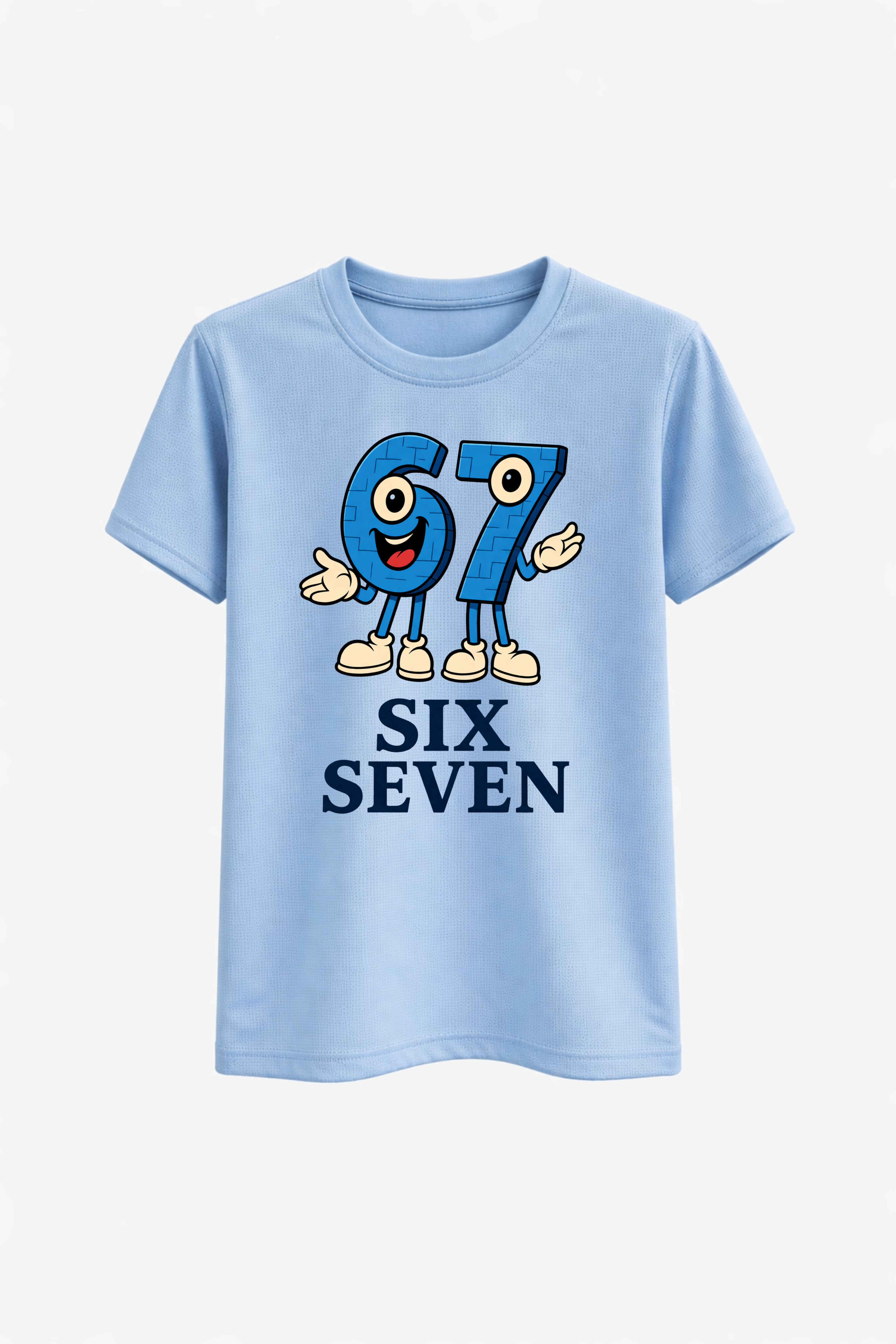 Six Seven Anime Bold Blue Graphic Tee