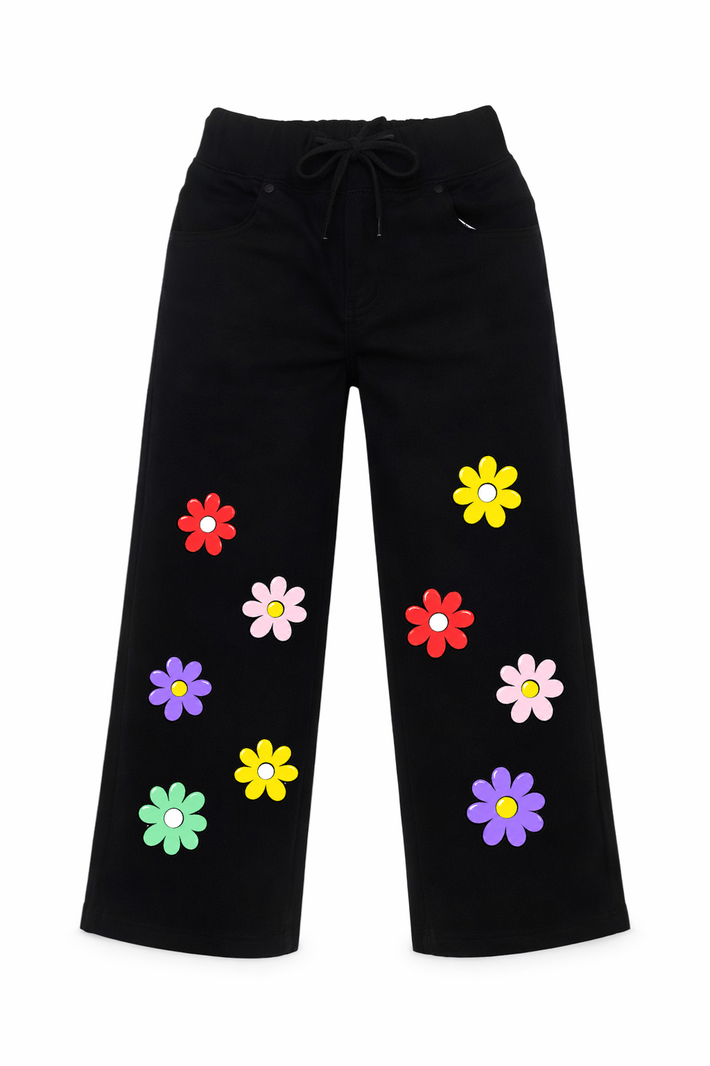 Rainbow Daisy Wide Leg Jeans
