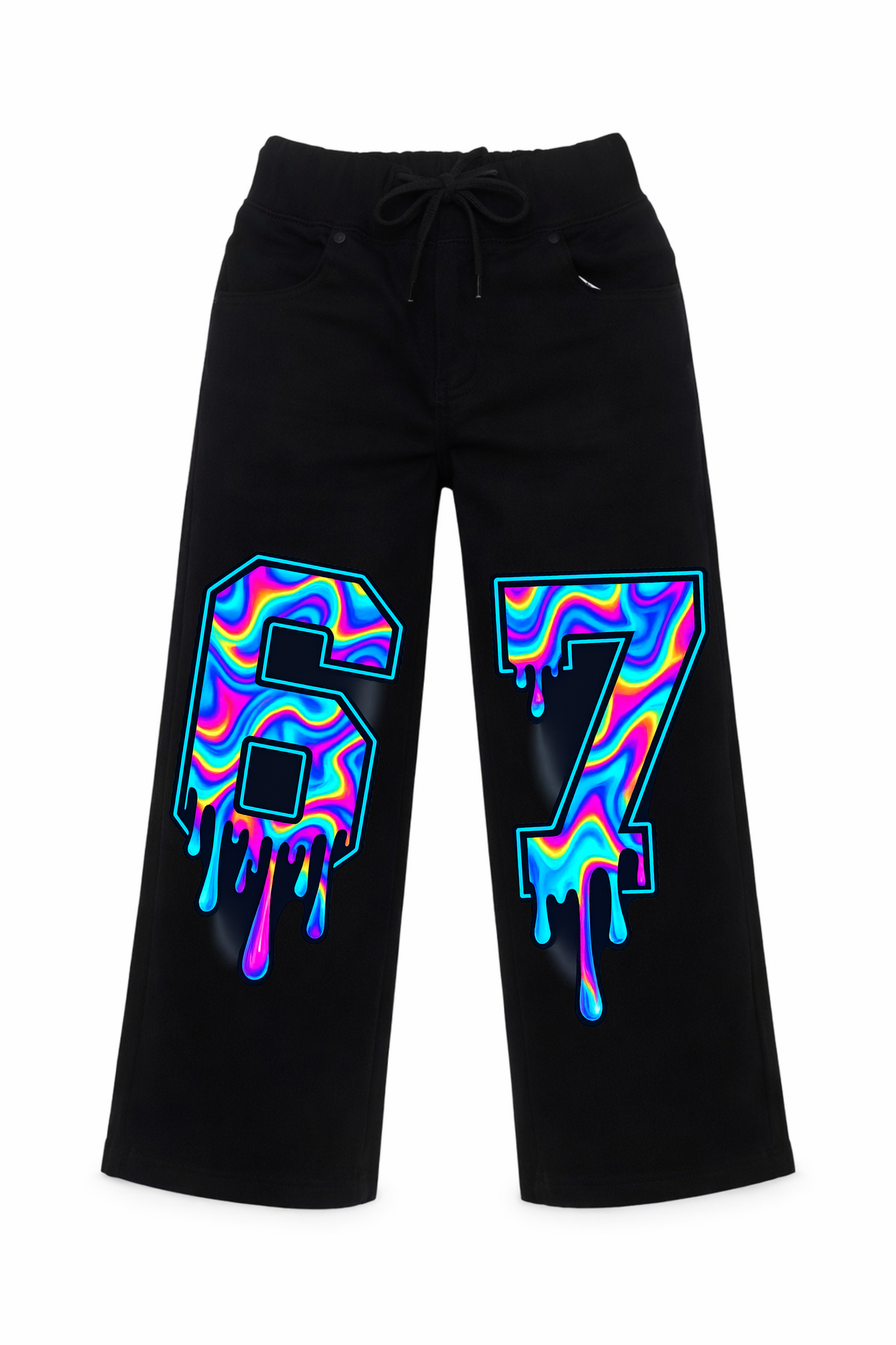 Six Seven Graphic Paint Denim Jeans
