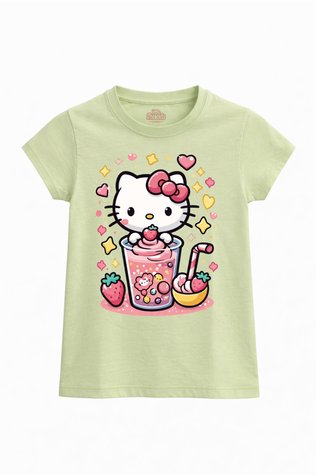 Cute Strawberry Kitty Kids T-Shirt