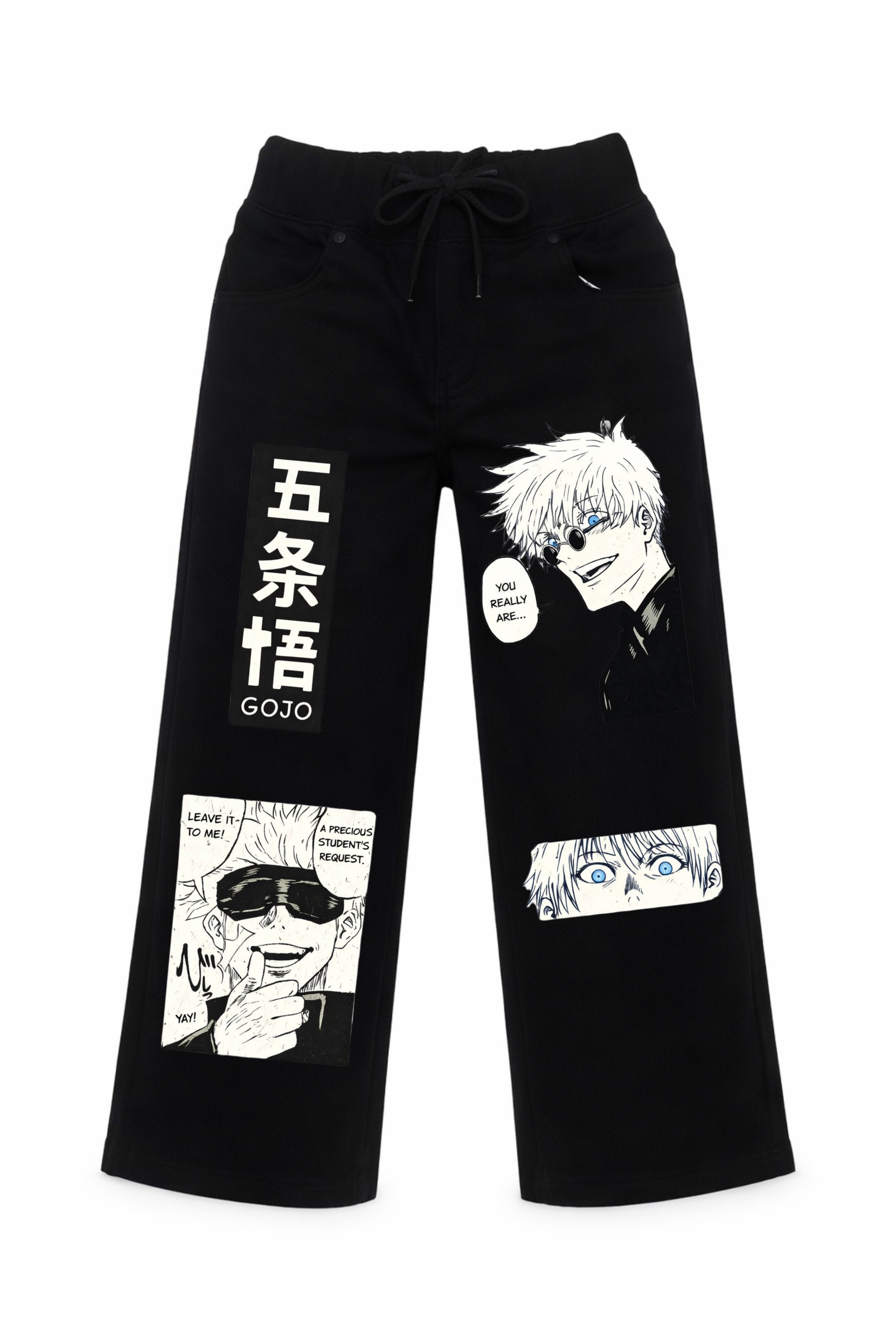 Anime Graphic Panel Denim Wide Leg