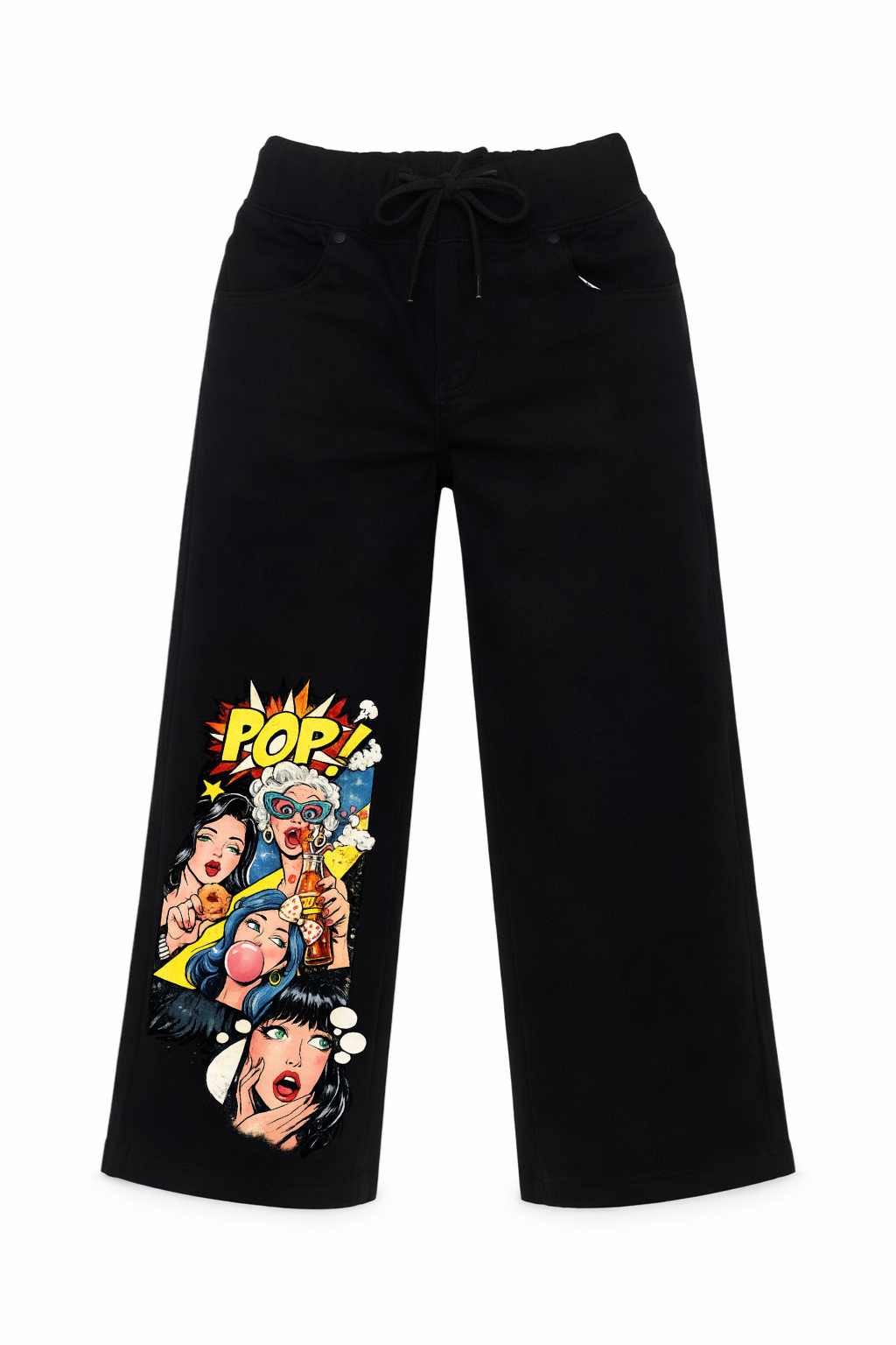 Pop Star Wide Leg Graphic Jeans