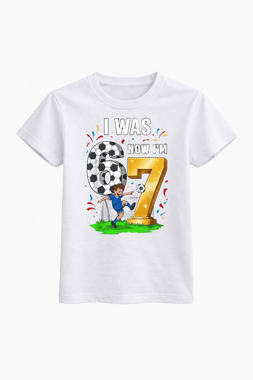 I Was 6 Now I’m 7 Football Birthday Tee
