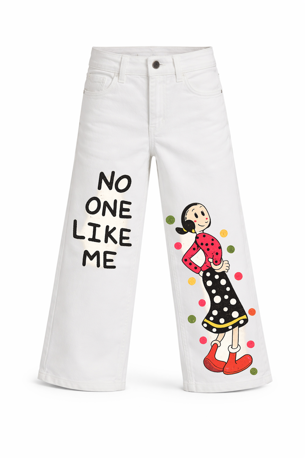 No One Like Me Wide Leg Printed Jeans
