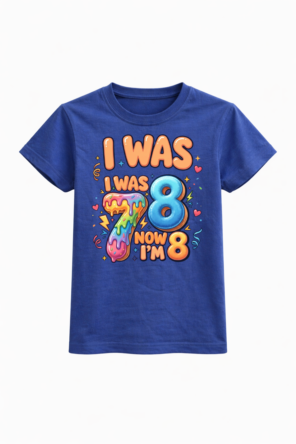 I Was 7 Now I’m 8 Birthday Tee