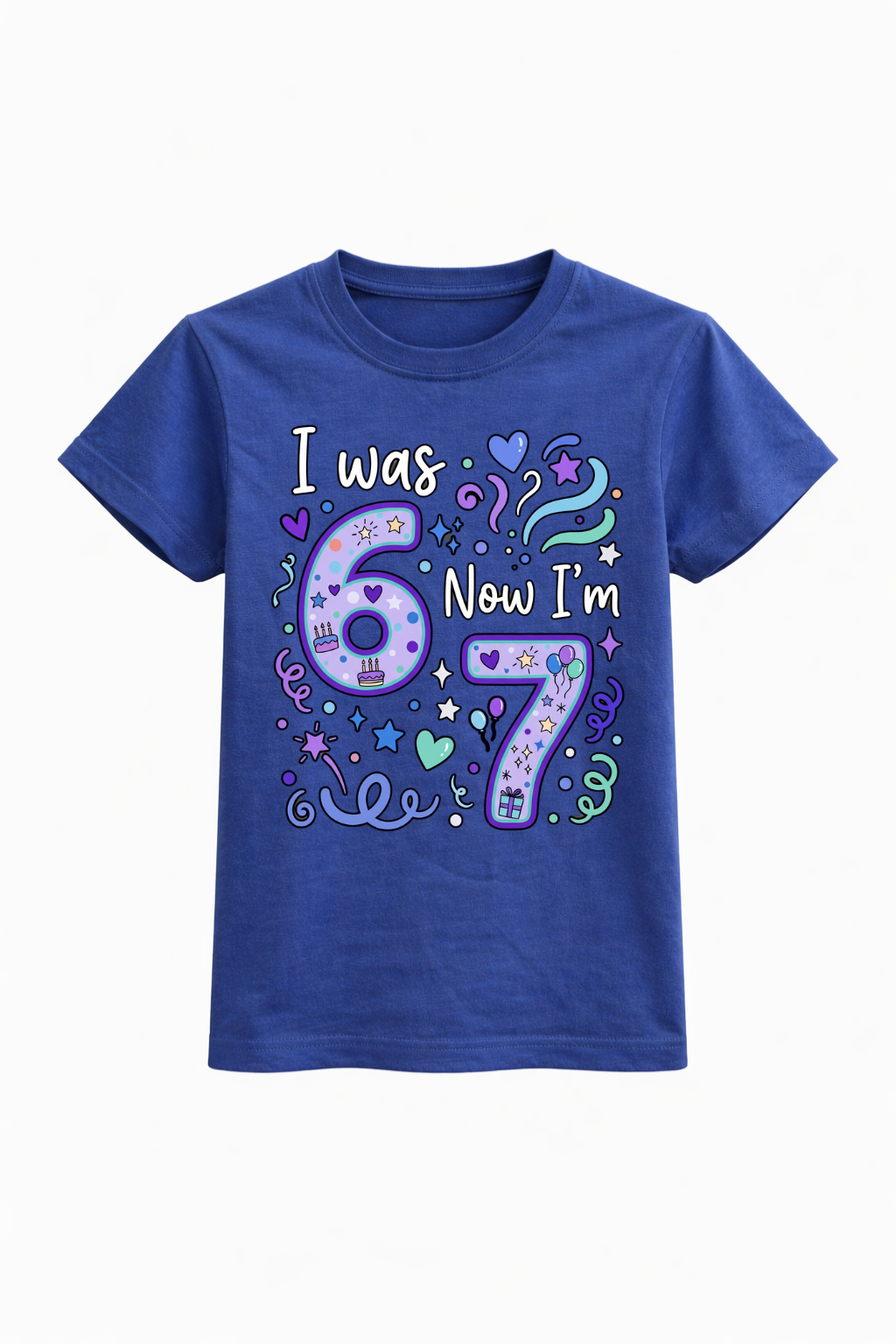 I Was 6 Now I’m 7 Cute Birthday Tee