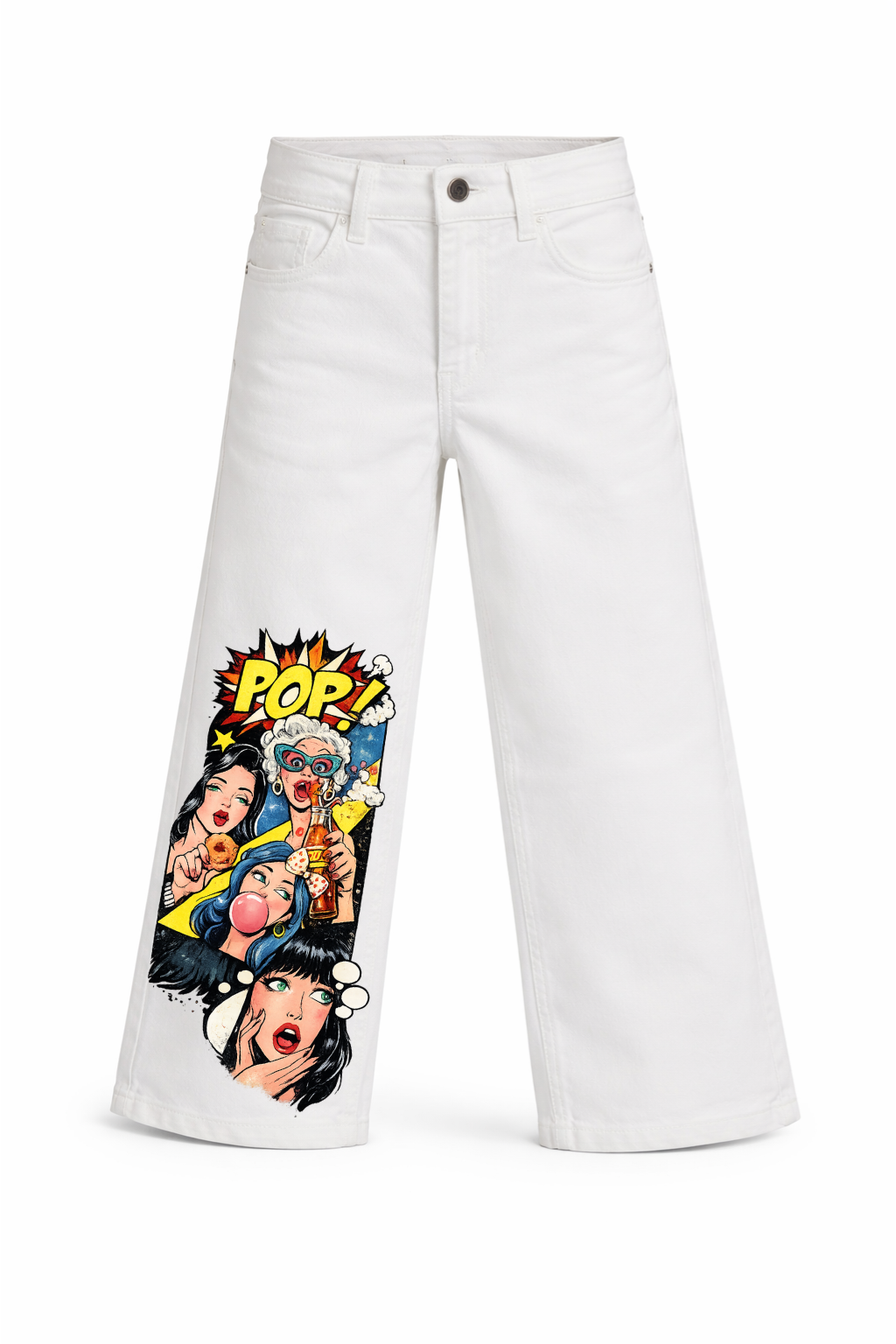Pop Star Wide Leg Graphic Jeans