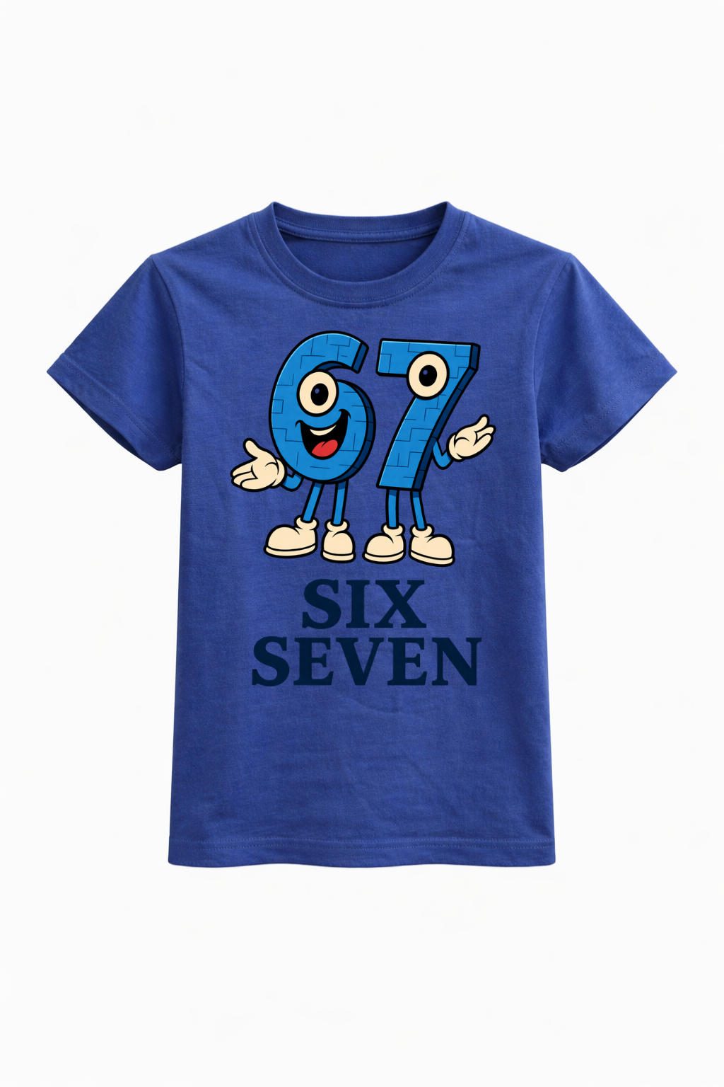Six Seven Anime Bold Blue Graphic Tee