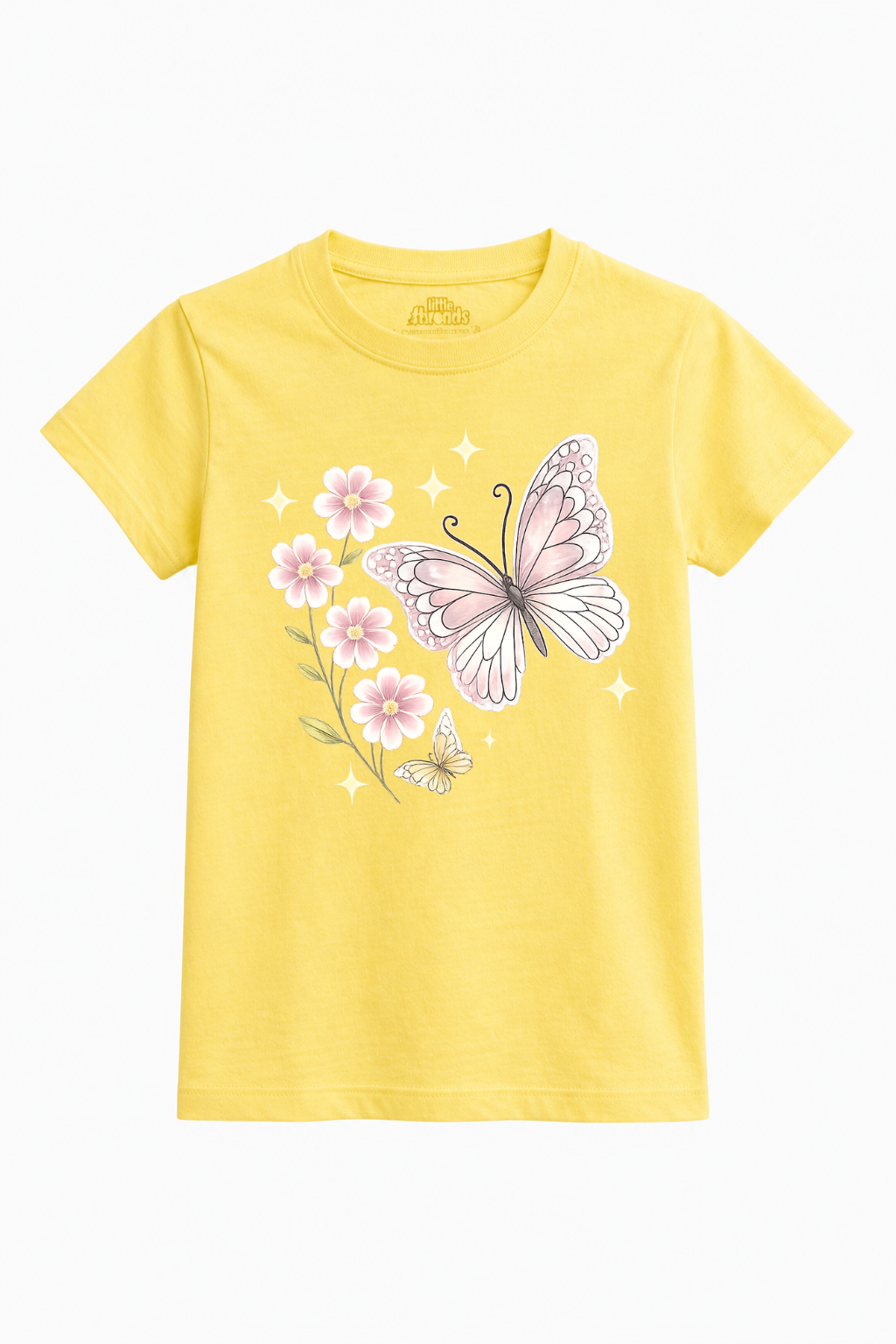 Pink Butterfly Garden Kids T-Shirt