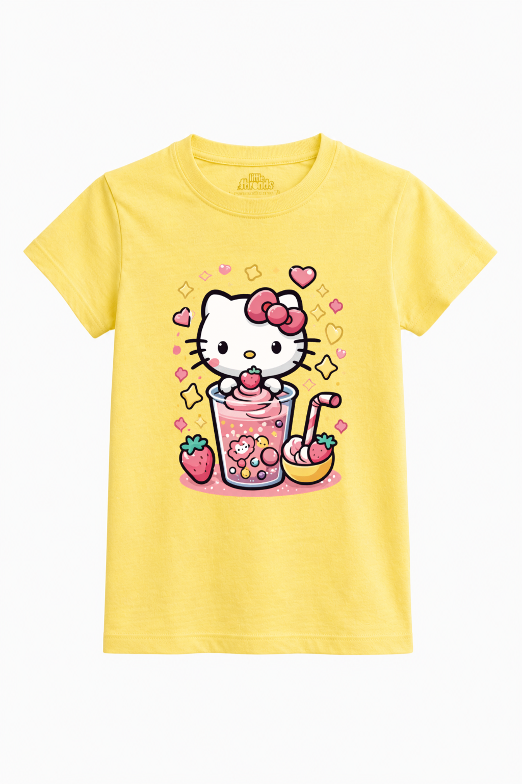 Cute Strawberry Kitty Kids T-Shirt