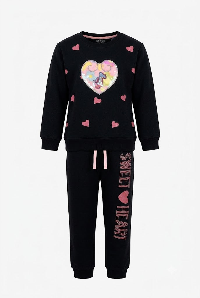 Premium Quality TikTok Heart Embroidered Fleece Suit