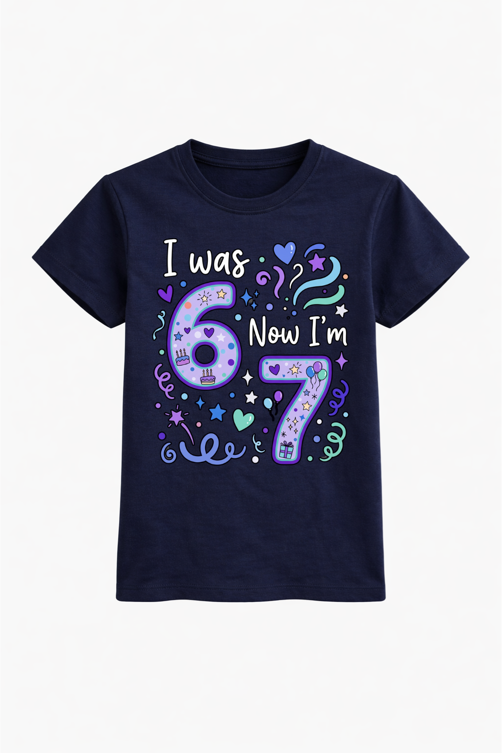 I Was 6 Now I’m 7 Cute Birthday Tee