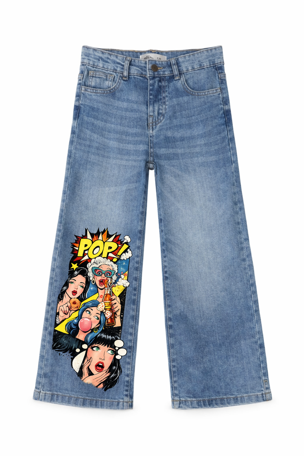 Pop Star Wide Leg Graphic Jeans