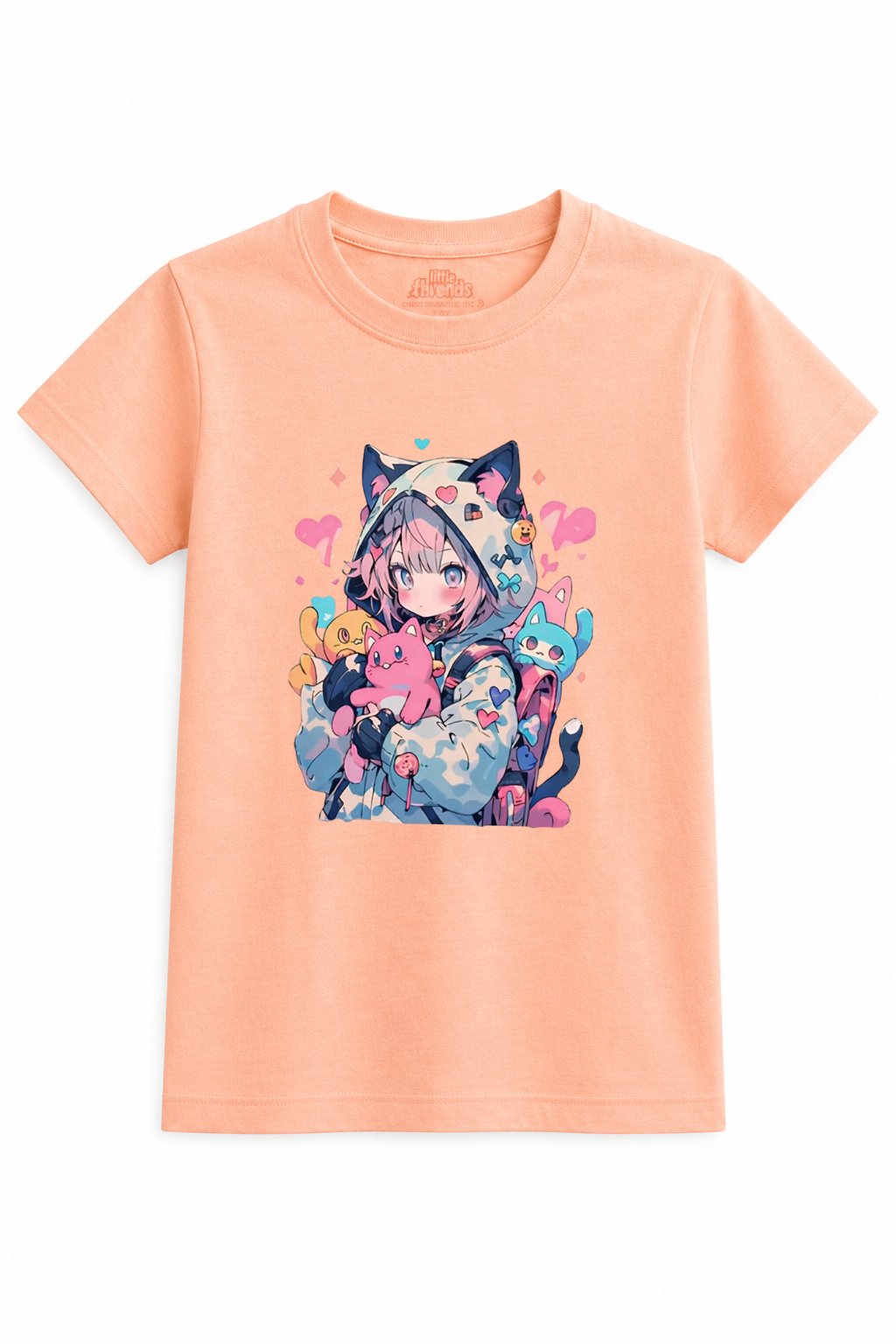Cute Anime Leopard Girl Kids T-Shirt