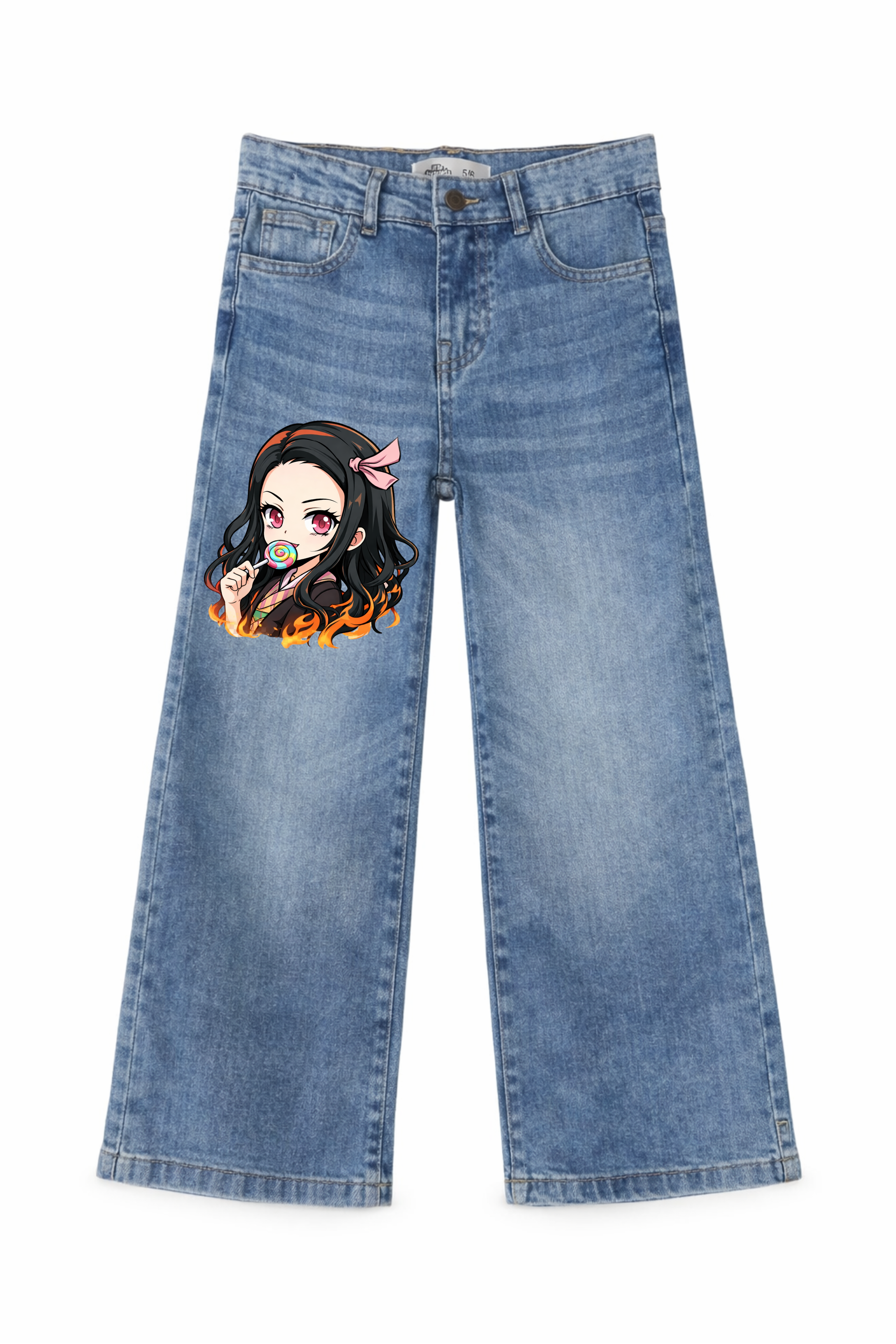 Sweet Flame Graphic Denim Jeans
