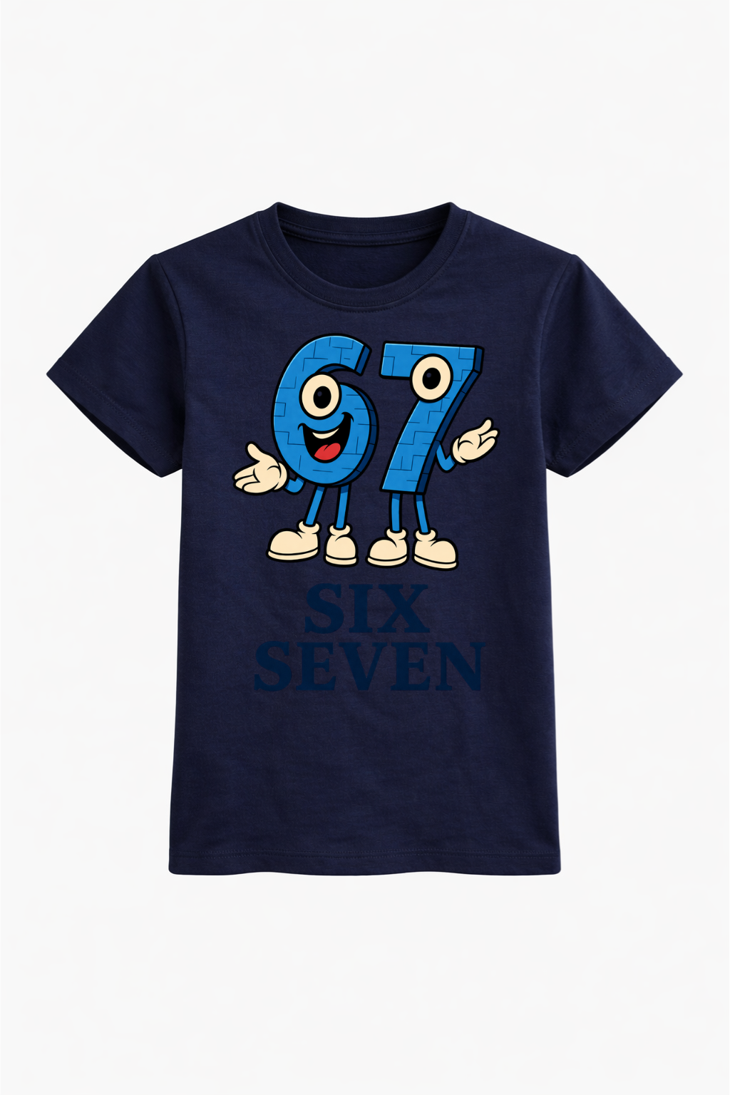 Six Seven Anime Bold Blue Graphic Tee