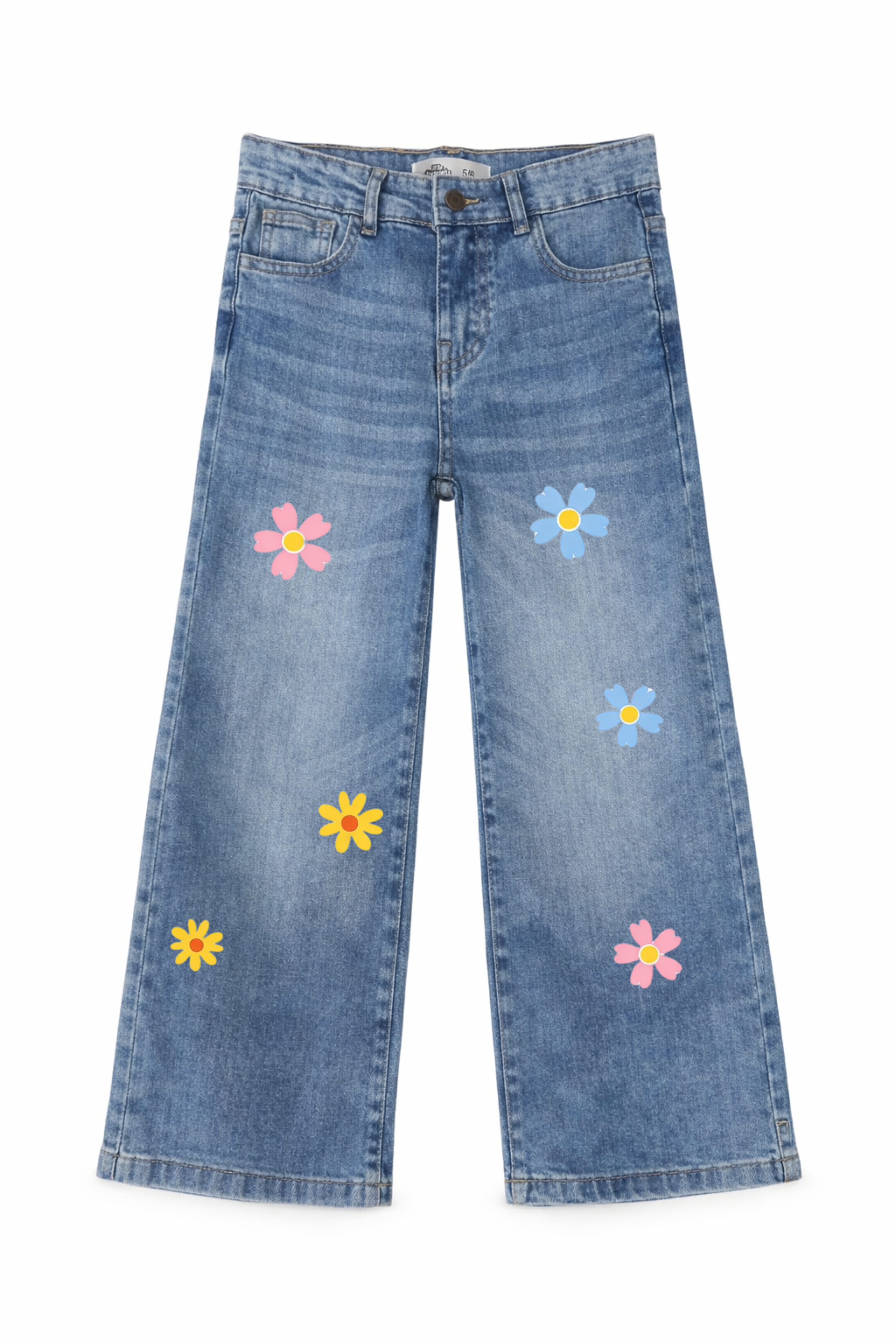 Candy Bloom Graphic Denim Jeans