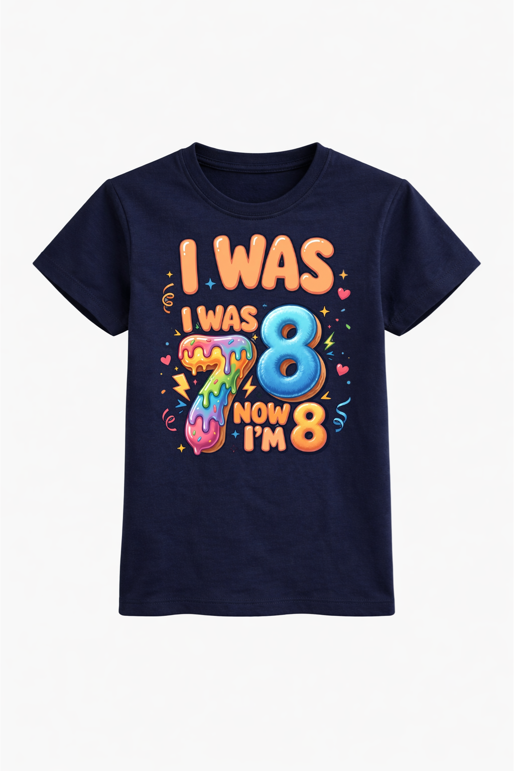 I Was 7 Now I’m 8 Birthday Tee
