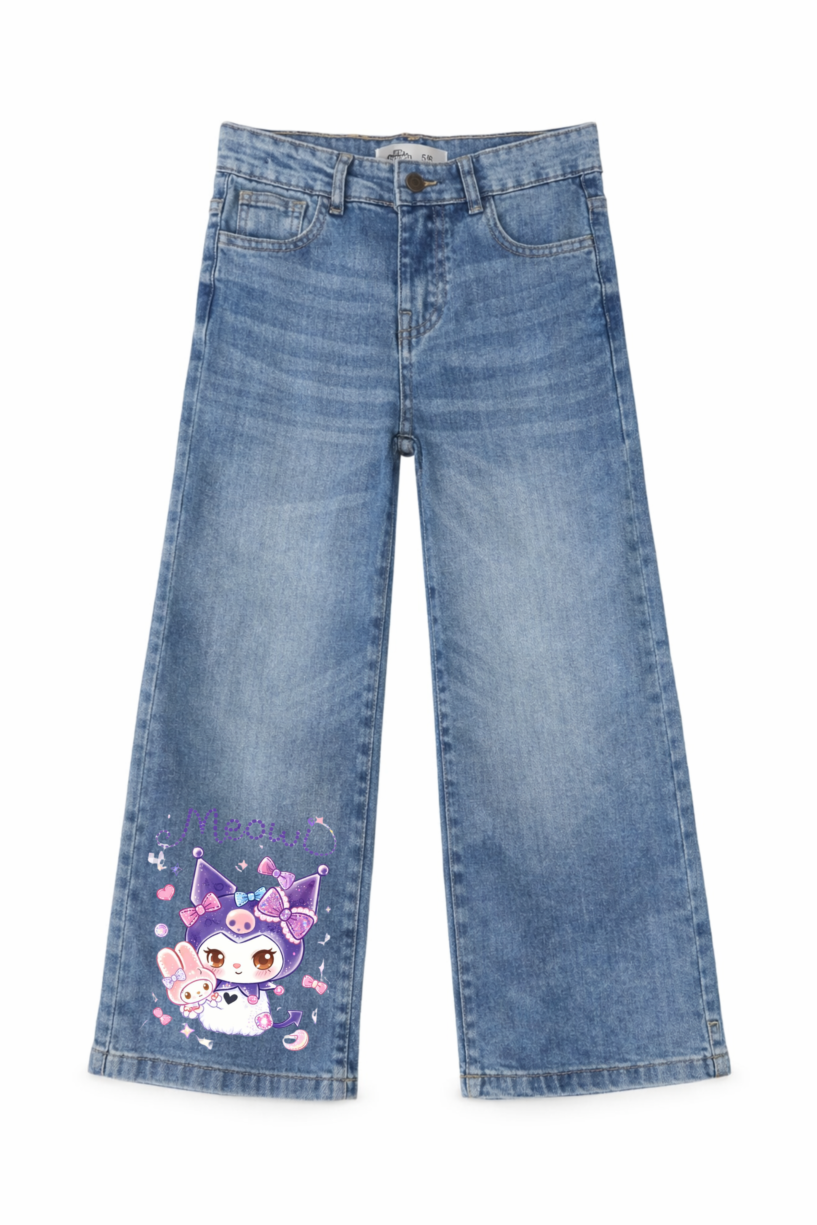 Meow Magic Graphic Denim Jeans