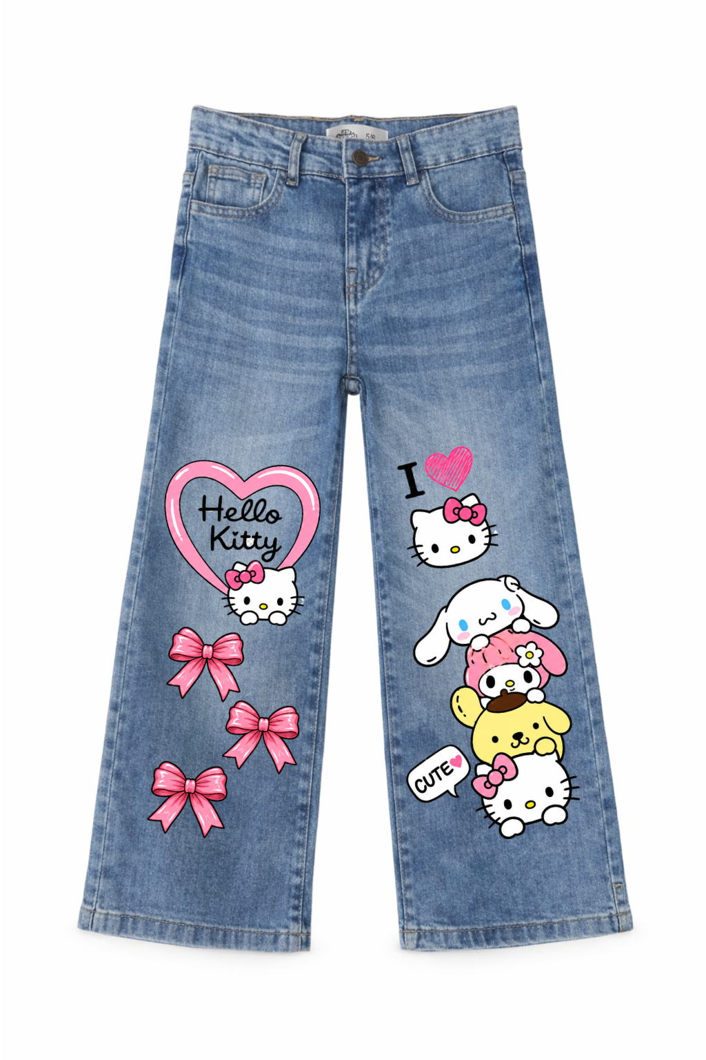Hello Kitty Sweet Friends Wide Leg Jeans