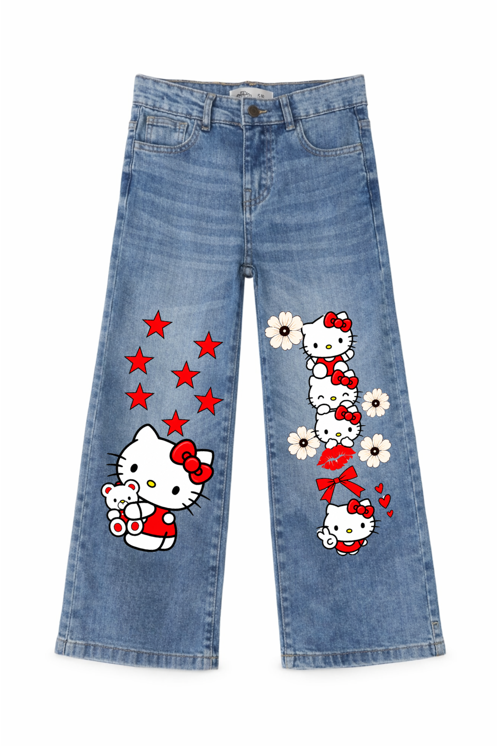 Hello Kitty Starry Love Wide Leg Jeans