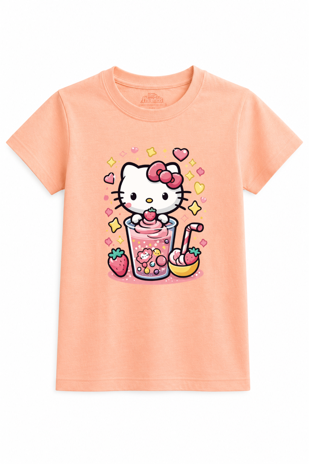 Cute Strawberry Kitty Kids T-Shirt