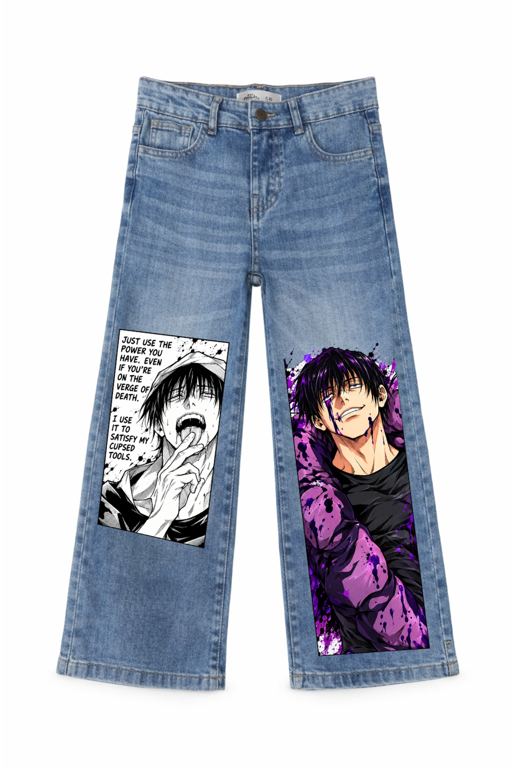 Toji Fushiguro Cursed Edge Graphic Jeans