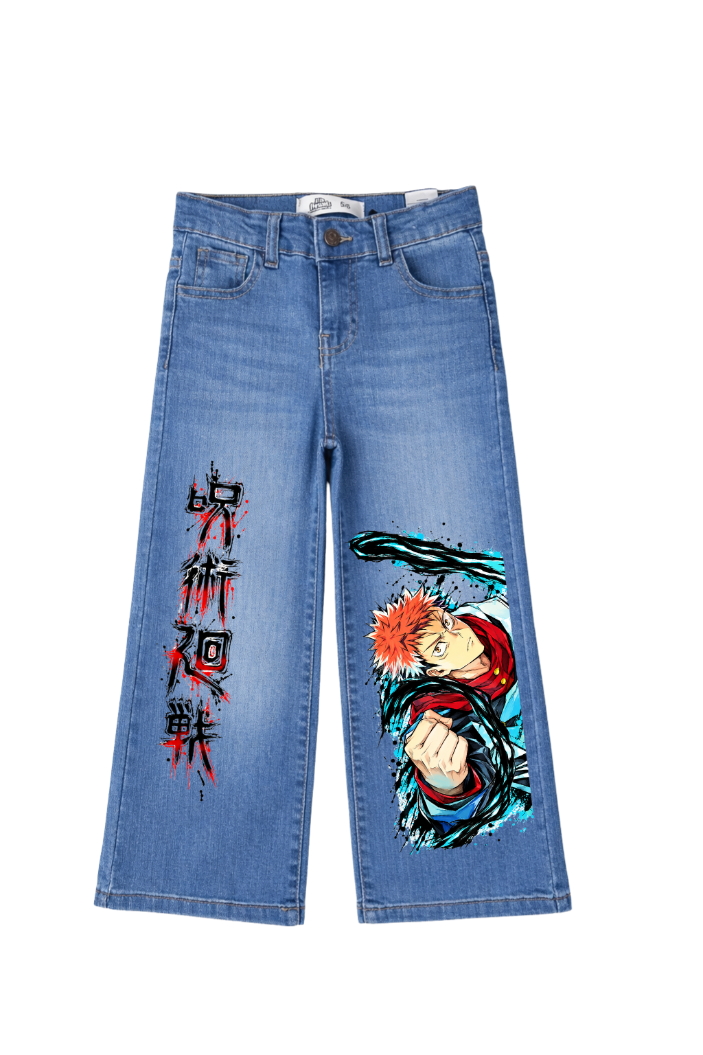 Yuji Itadori Black Flash Graphic Jeans