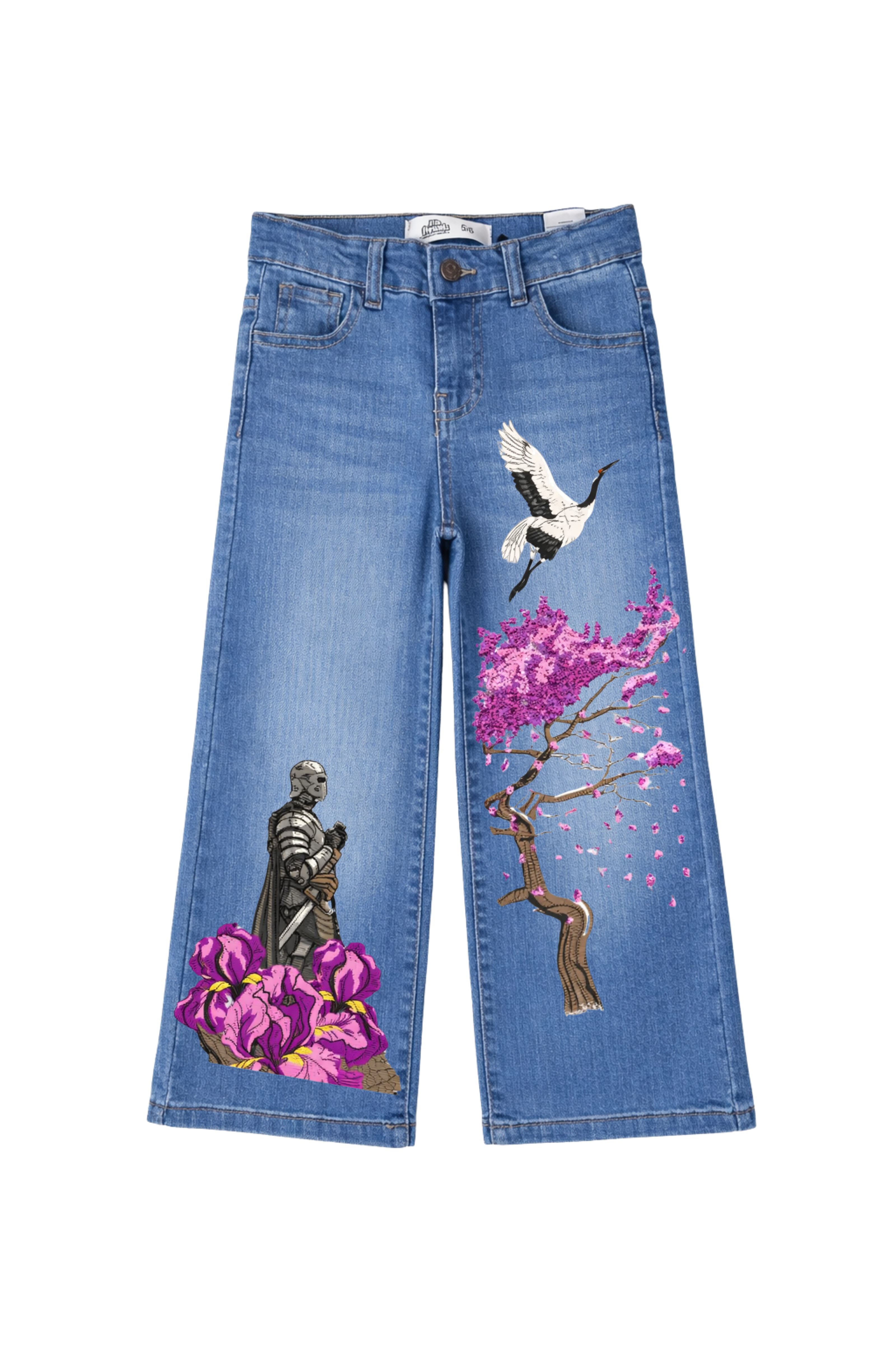 Sakura Warrior Graphic Denim Jeans